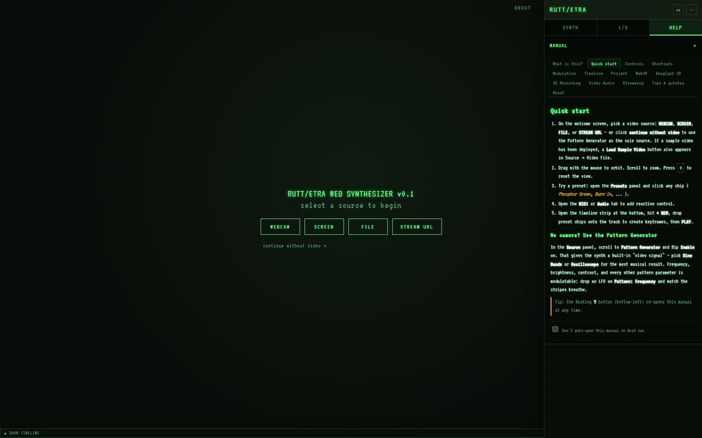 Rutt/Etra Web Synthesizer